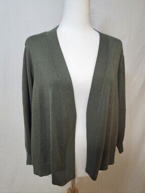 Iyla Olive Green Open Front Women’s Cardigan Sweater